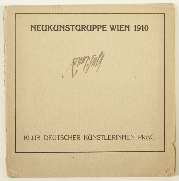 Katalog zur Ausstellung der Neukunstgruppe in Prag mit eigenhändigen Notizen von Egon Schiele 