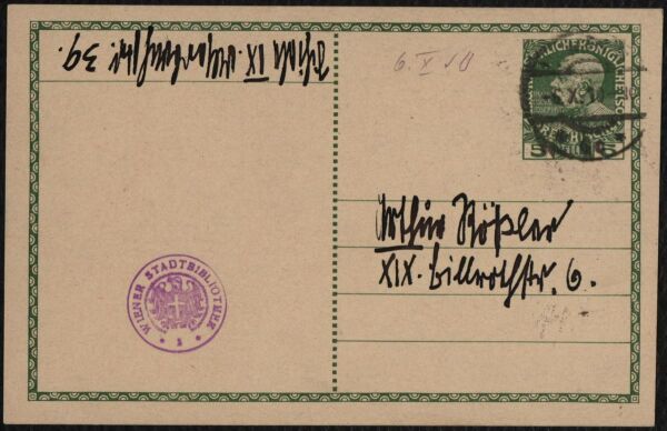 Postcard from Egon Schiele to Arthur Roessler Bild 2