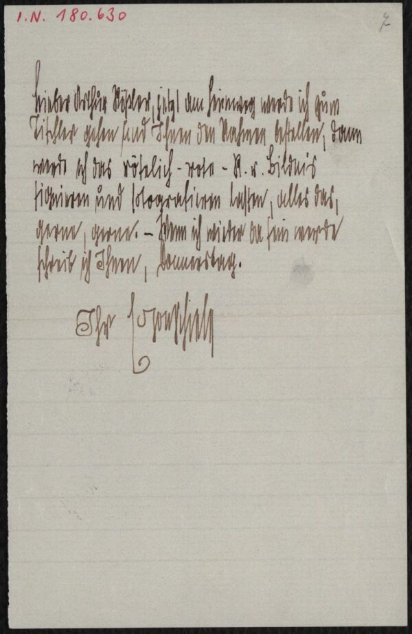 Letter from Egon Schiele to Arthur Roessler 