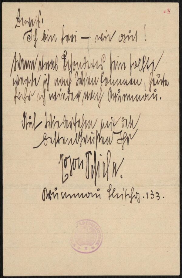 Brief von Egon Schiele an Josef Hoffmann Bild 3