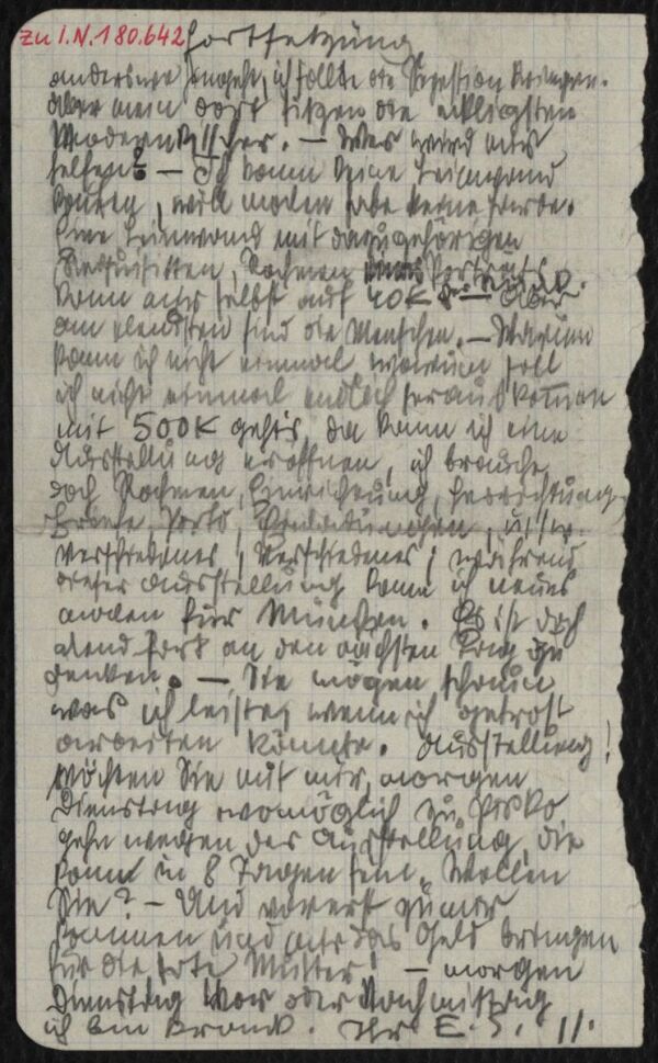 Brief von Egon Schiele an Arthur Roessler Bild 2