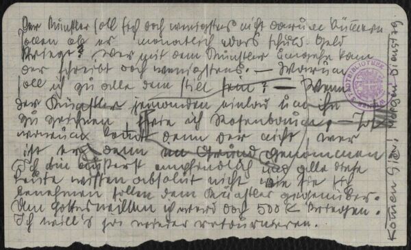 Brief von Egon Schiele an Arthur Roessler Bild 3