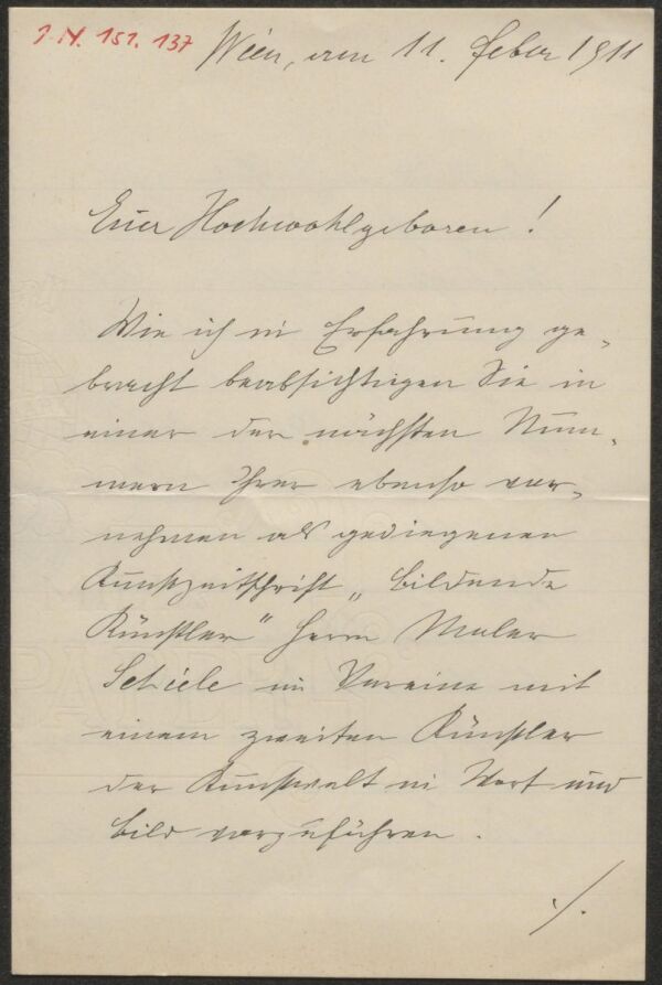 Brief von Heinrich Benesch an Arthur Roessler 