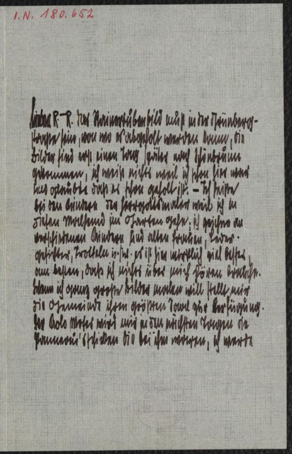 Brief von Egon Schiele an Arthur Roessler 