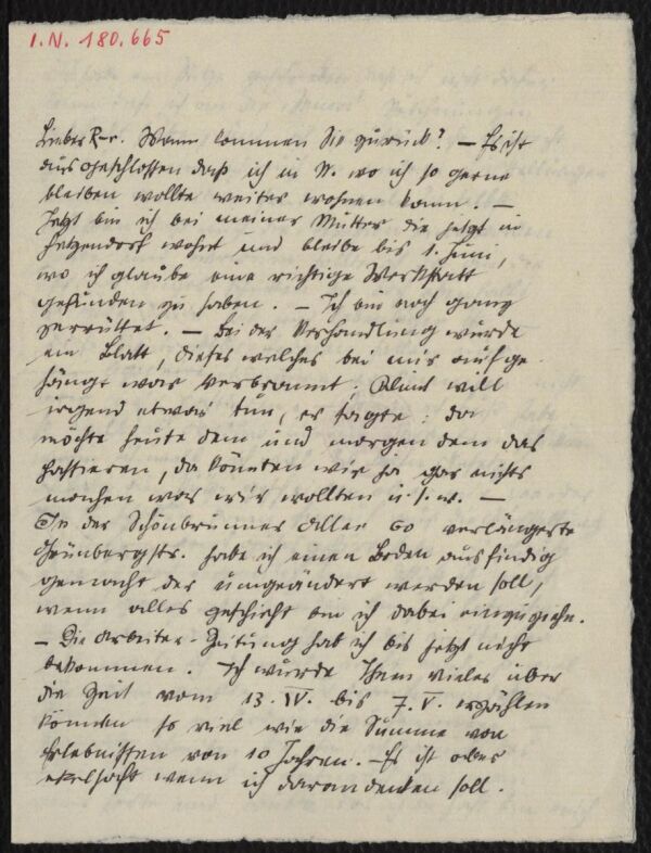 Brief von Egon Schiele an Arthur Roessler 