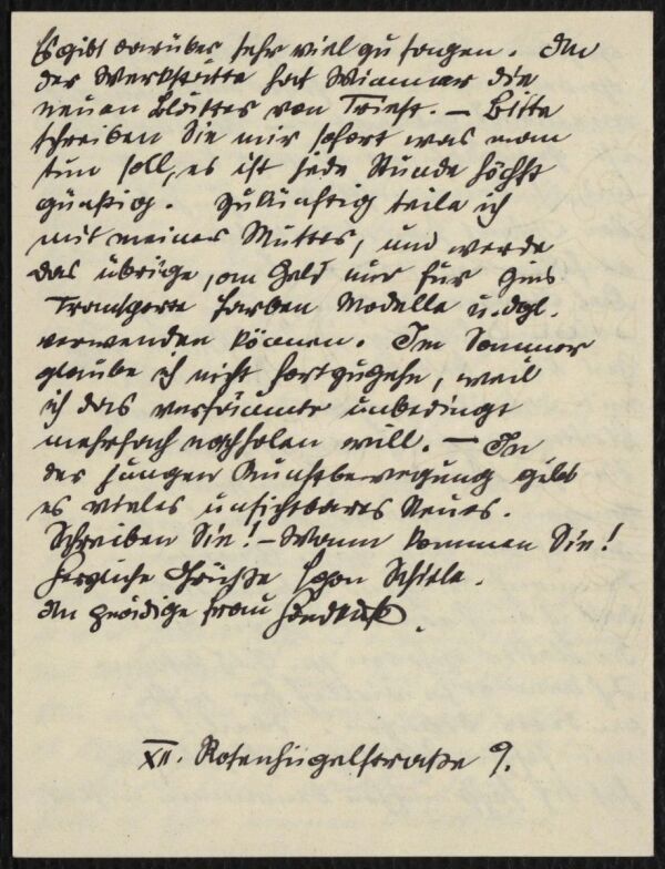 Brief von Egon Schiele an Arthur Roessler Bild 4