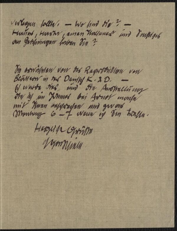 Brief von Egon Schiele an Arthur Roessler Bild 2