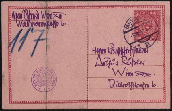 Postkarte von Egon Schiele an Arthur Roessler Bild 2