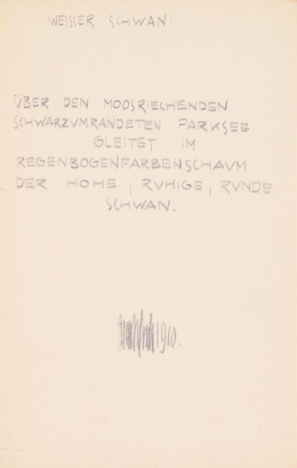 Gedicht von Egon Schiele: „Weisser Schwan“ Bild 1