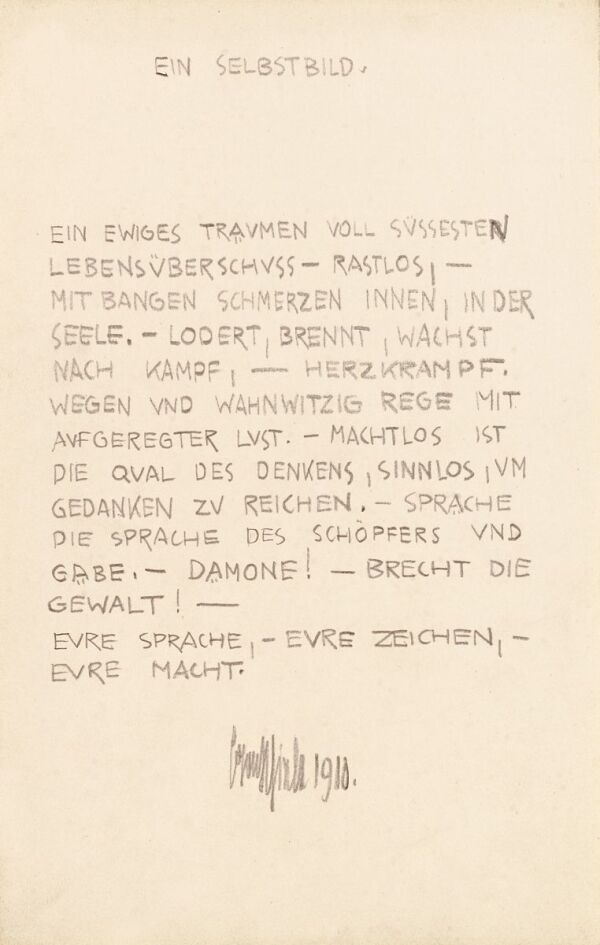 Gedicht von Egon Schiele: „Ein Selbstbild“ Bild 1