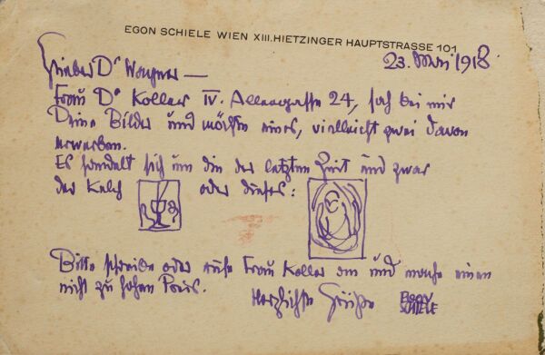 Brief von Egon Schiele an Ernst Wagner 