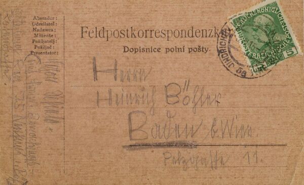 Postkarte von Egon Schiele an Heinrich Böhler Bild 2