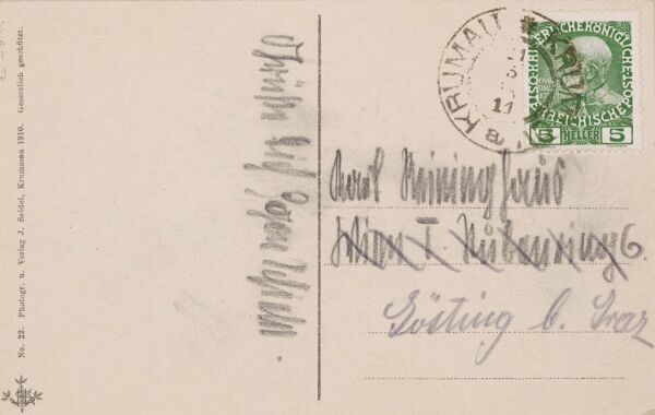 Postkarte von Egon Schiele an Carl Reininghaus Bild 2