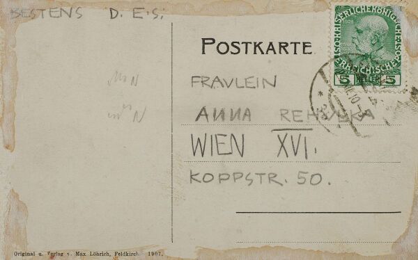 Postkarte von Egon Schiele an Anna Rehulka Bild 2