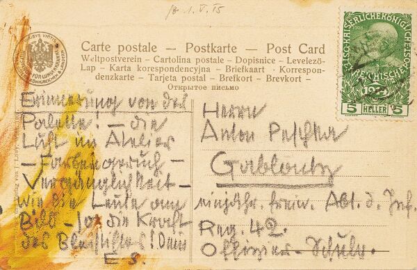 Postkarte von Egon Schiele an Anton Peschka Bild 2