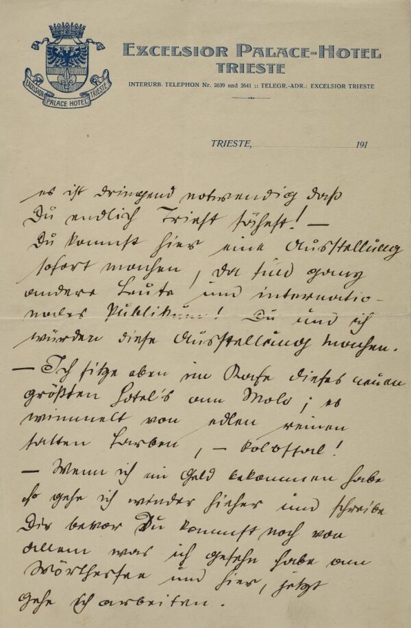 Brief von Egon Schiele an Anton Peschka (Fragment zu ESDA, ID: 2765) 