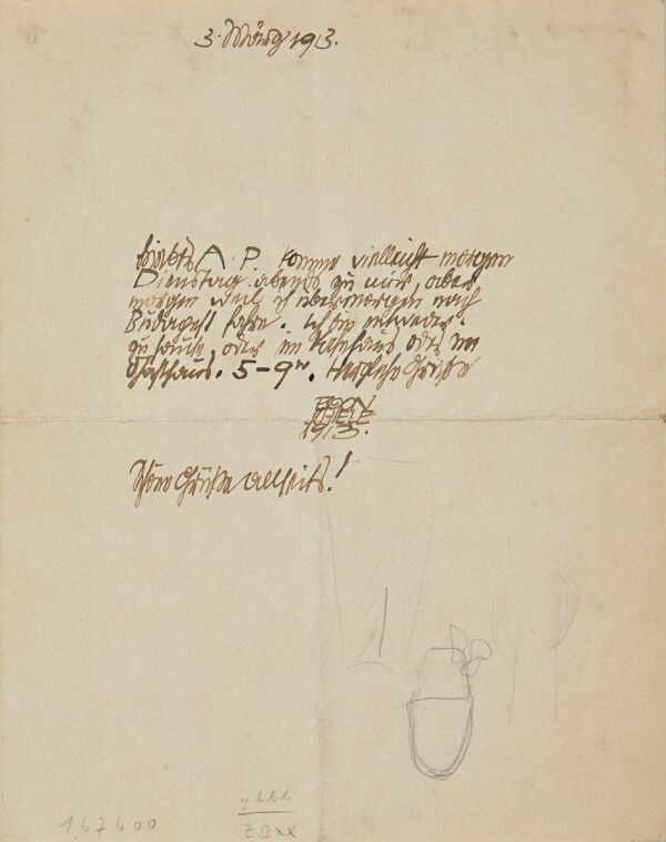 Brief von Egon Schiele an Anton Peschka Bild 1