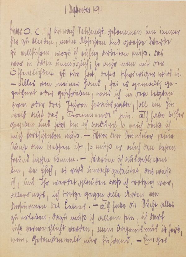 Brief von Egon Schiele an Leopold Czihaczek 