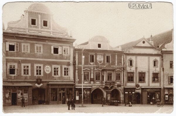 Postkarte von Egon Schiele, Hans Böhler, Heinrich Böhler und Ludwig Heinrich Jungnickel an Heinrich Benesch 