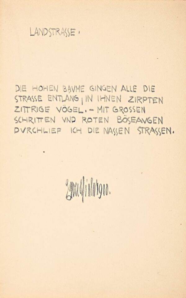 Gedicht von Egon Schiele: „Landstrasse“ Bild 1