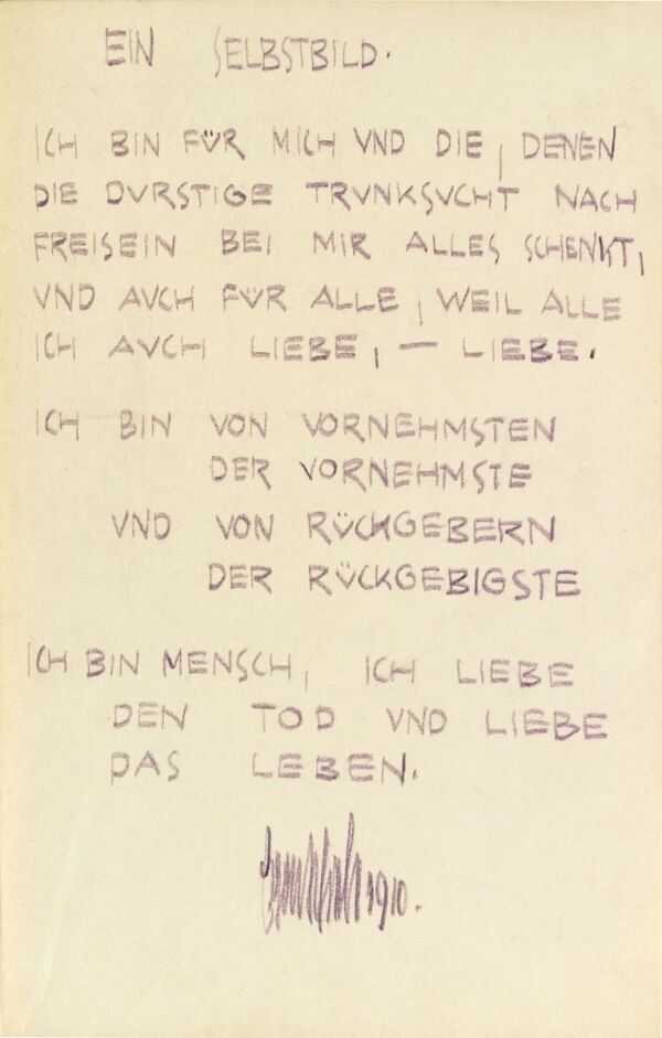 Gedicht von Egon Schiele: „Ein Selbstbild“ 