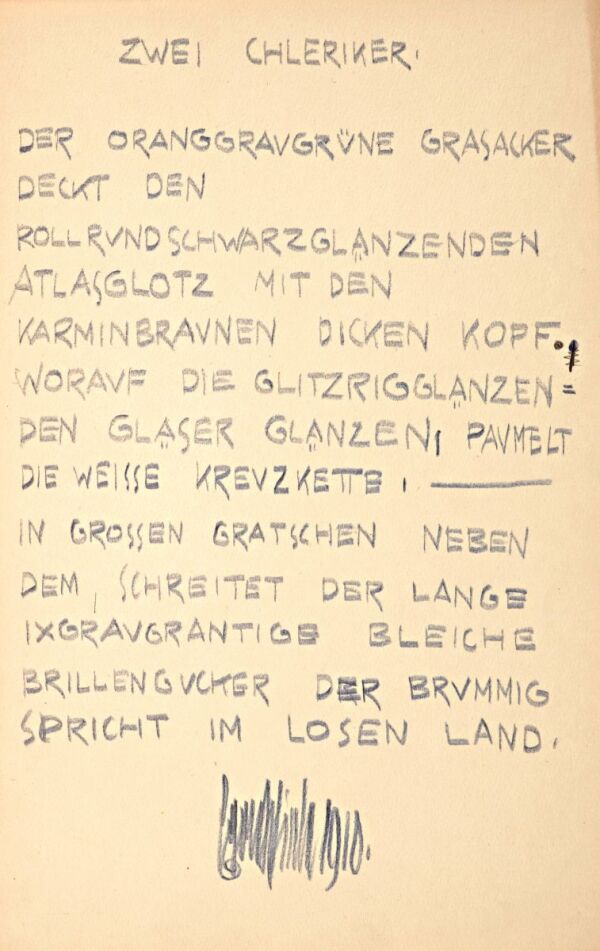 Gedicht von Egon Schiele: „Zwei Chleriker“ Bild 1