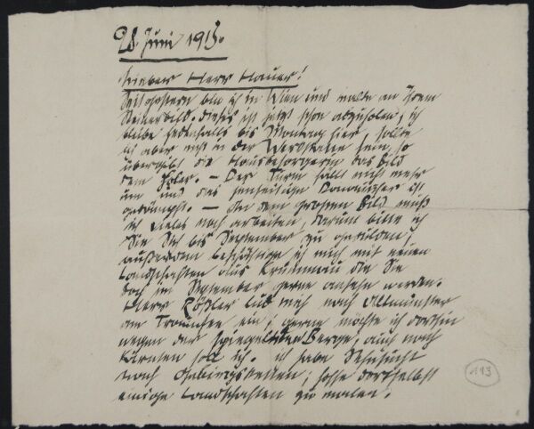 Brief von Egon Schiele an Franz Hauer 