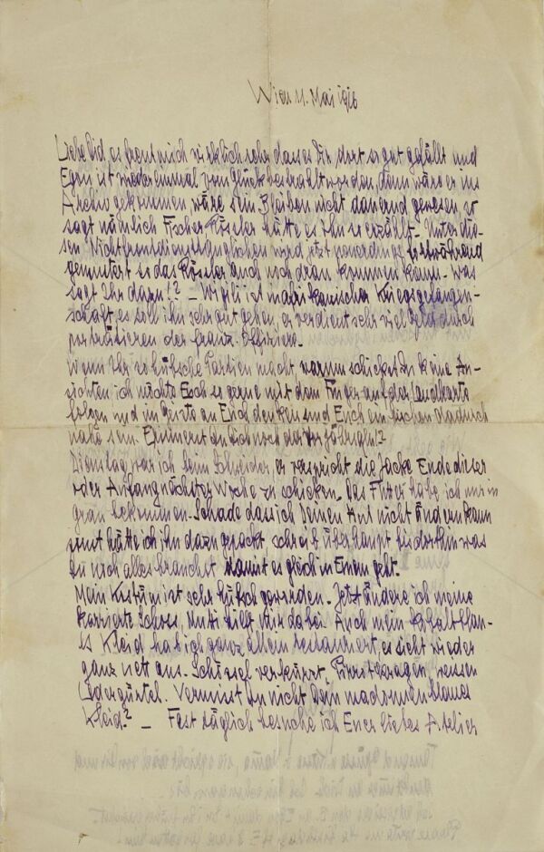 Brief von Adele Harms an Edith Schiele 