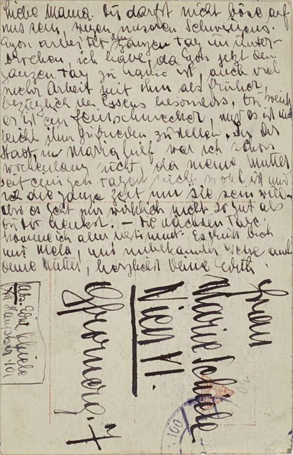 Postkarte von Edith Schiele an Marie Schiele Bild 2