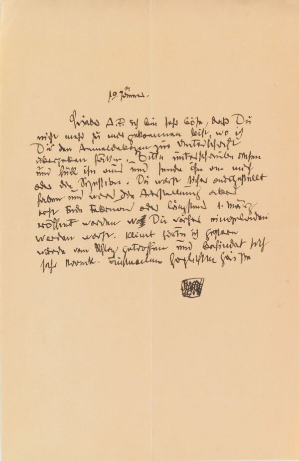 Brief von Egon Schiele an Anton Peschka 