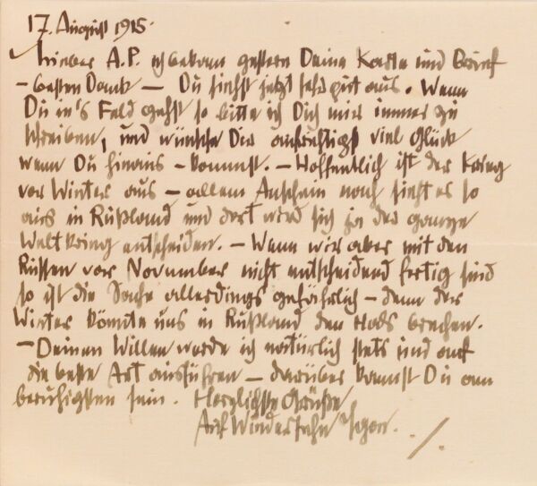 Brief von Egon und Edith Schiele an Anton Peschka Bild 1