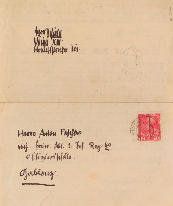 Brief von Egon Schiele an Anton Peschka Bild 2