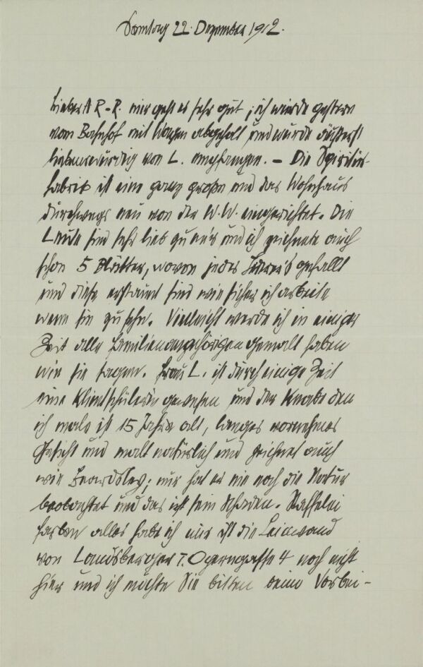 Brief von Egon Schiele an Arthur Roessler 