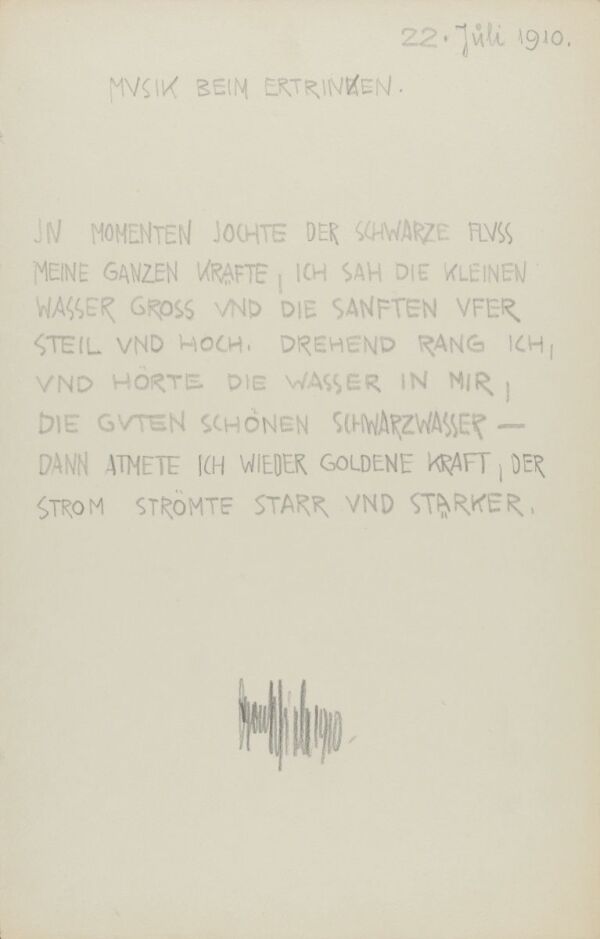 Gedicht von Egon Schiele: „Musik beim Ertrinken“ 