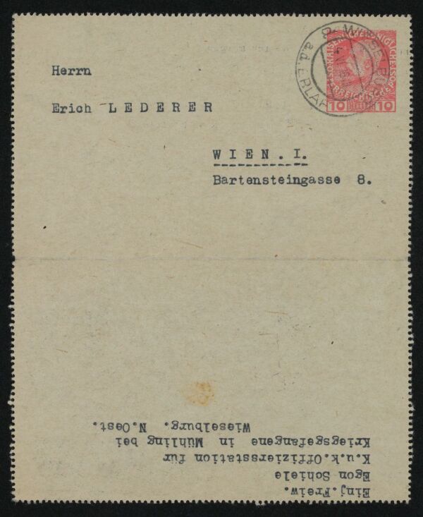 Brief von Egon Schiele an Erich Lederer Bild 2