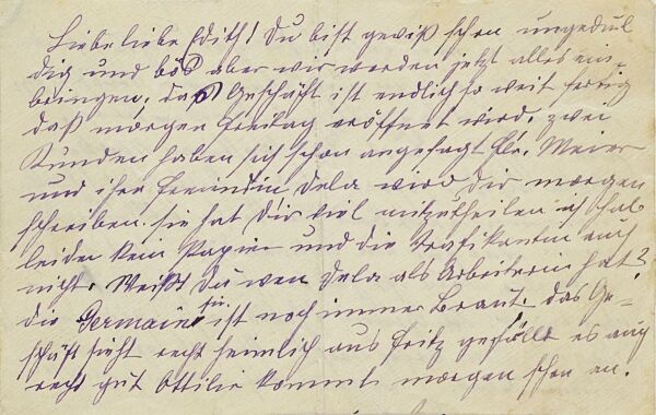 Brief von Josefine Harms an Edith Schiele 