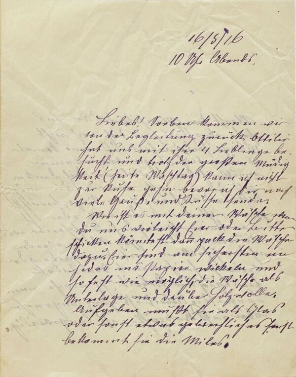 Brief von Josefine Harms an Edith Schiele 