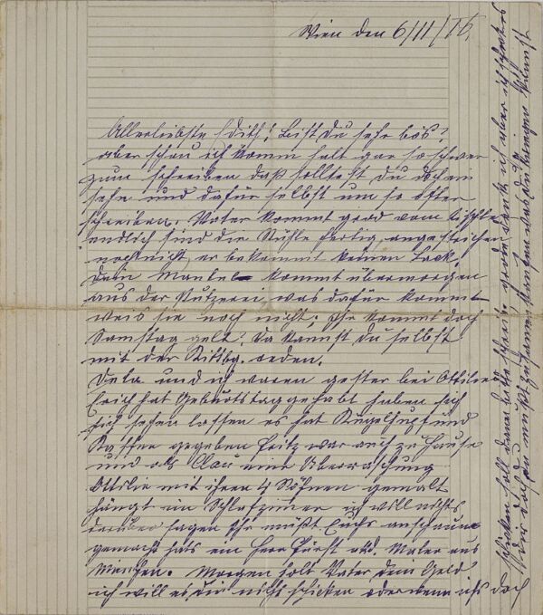 Brief von Josefine Harms an Edith Schiele 