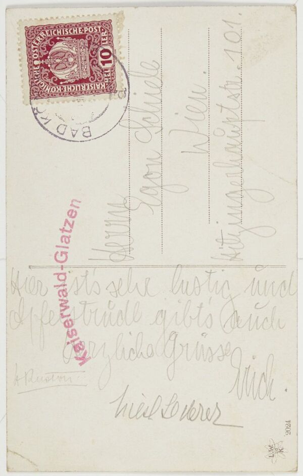 Postkarte von Erich Lederer (u.a.) an Egon Schiele Bild 2