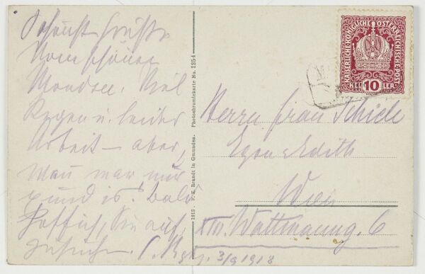 Postkarte von Carl Reininghaus an Egon und Edith Schiele Bild 2