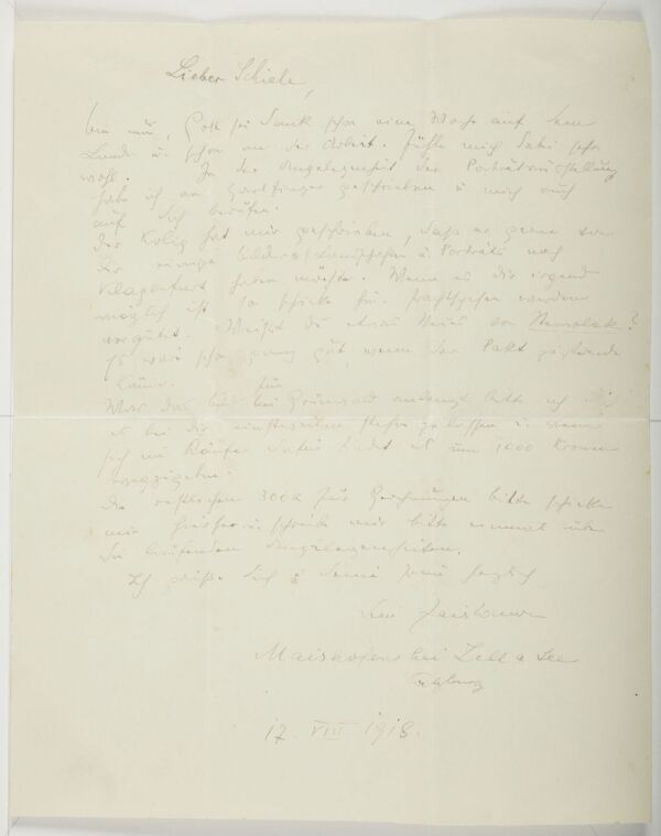 Letter from Anton Faistauer to Egon Schiele Bild 1