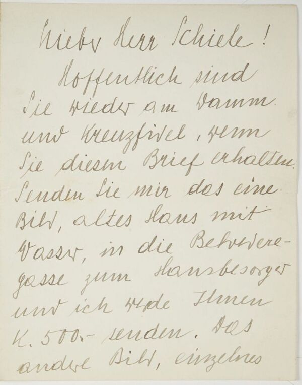 Brief von Heinrich Böhler an Egon Schiele 