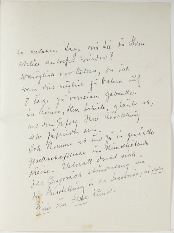 Brief von Clemens Pausinger an Egon Schiele Bild 3