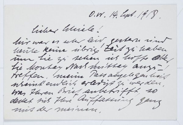 Letter from Heinrich Schröder to Egon Schiele 