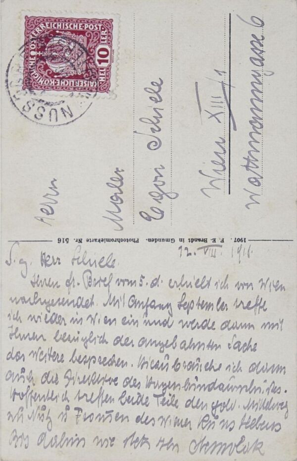 Postkarte von Karl Stemolak an Egon Schiele Bild 2