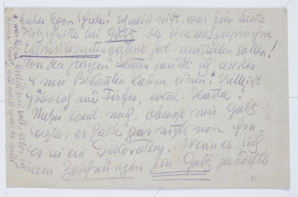 Postkarte von Ernst Wagner an Egon Schiele 