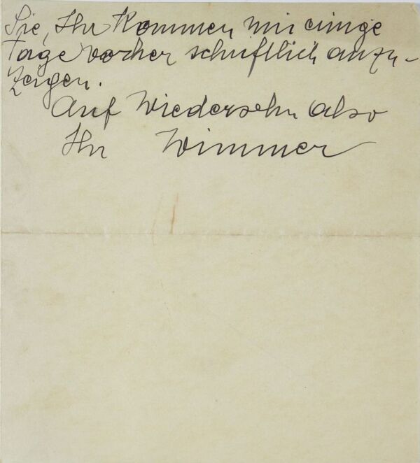 Brief von Eduard Wimmer-Wisgrill an Egon Schiele Bild 2