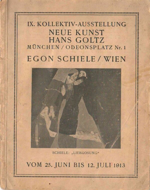 Katalog zur IX. Kollektiv-Ausstellung Neue Kunst Hans Goltz, Egon Schiele/Wien, mit eigenhändigen Notizen von Egon Schiele 