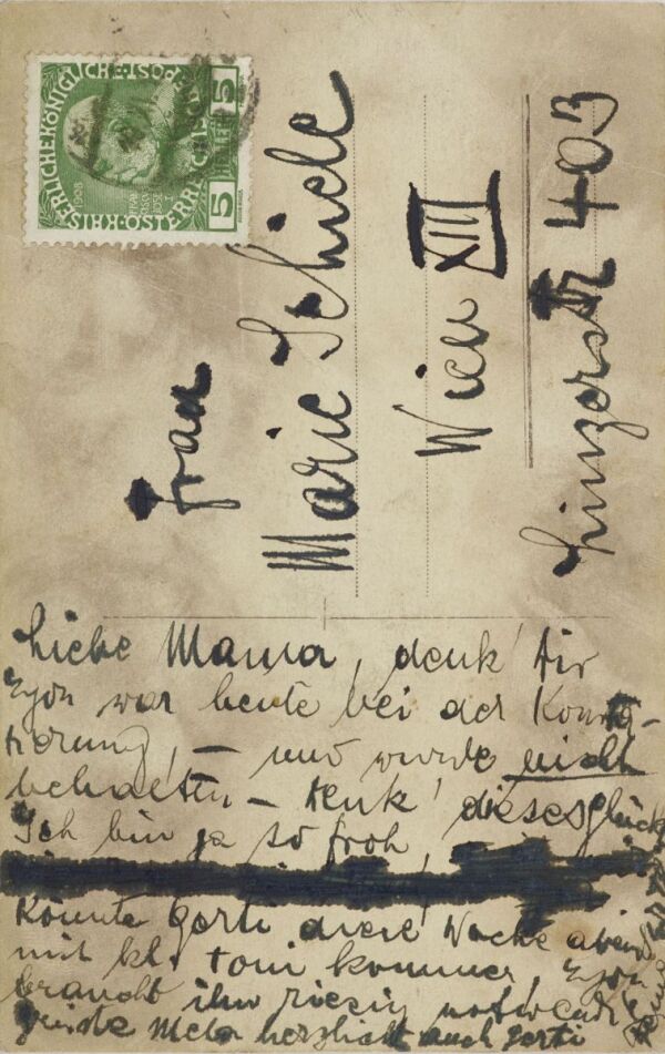 Postkarte von Edith Schiele an Marie Schiele Bild 2