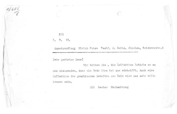 Brief von Karl Ernst Osthaus an Hans Goltz (Durchschlag) 